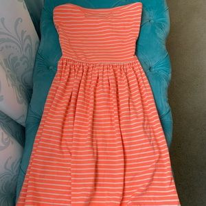 Free Add on NWOT Girls Coral Stripped Summer Dress